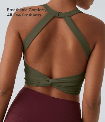 Débardeur de yoga SoftlyZero™ court et découpé à faible maintien pour bonnets A-C