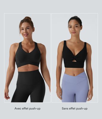 Brassière de sport running Halara UltraSculpt™ maintien léger col V dos nageur bonnets E-G Brassière de sport running Halara UltraSculpt™ maintien léger col V dos nageur bonnets E-G