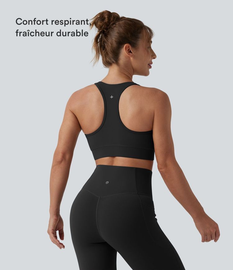 Brassière de sport running Halara UltraSculpt™ maintien léger col V dos nageur bonnets E-G Brassière de sport running Halara UltraSculpt™ maintien léger col V dos nageur bonnets E-G