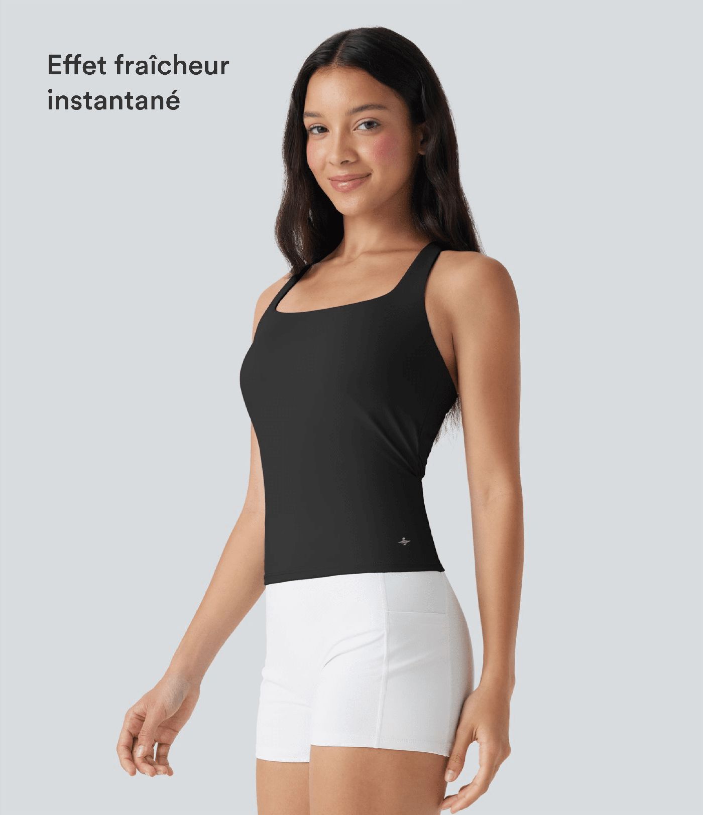 Débardeur de course crop top dos nu col carré bretelles croisées Softlyzero™ Airy Cool Touch - longueur rallongée - UPF50+ Débardeur de course crop top dos nu col carré bretelles croisées Softlyzero™ Airy Cool Touch - longueur rallongée - UPF50+