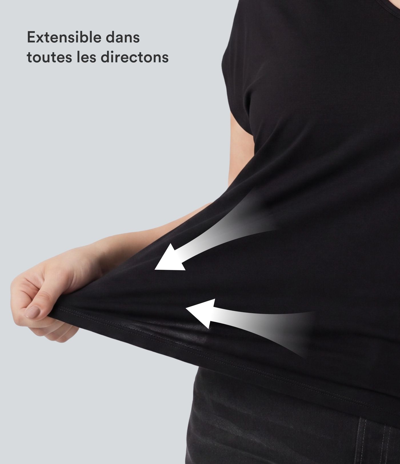 T-shirt décontracté grande taille col V manches courtes