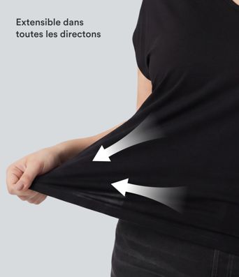 T-shirt décontracté grande taille col V manches courtes