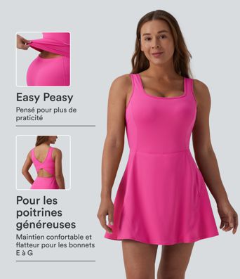 Robe de sport mini 2-en-1 SoftlyZero™ Airy col U poches effet frais InstantCool danse bonnets E-G, accès facile Easy Peasy