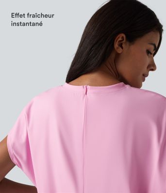 Robe de sport mini de yoga SoftlyZero™ Airy 2-en-1 effet frais InstantCool col rond à manches courtes, demi-zip et poches, accès facile Easy Peasy Robe de sport mini de yoga SoftlyZero™ Airy 2-en-1 effet frais InstantCool col rond à manches courtes, demi-zip et poches, accès facile Easy Peasy