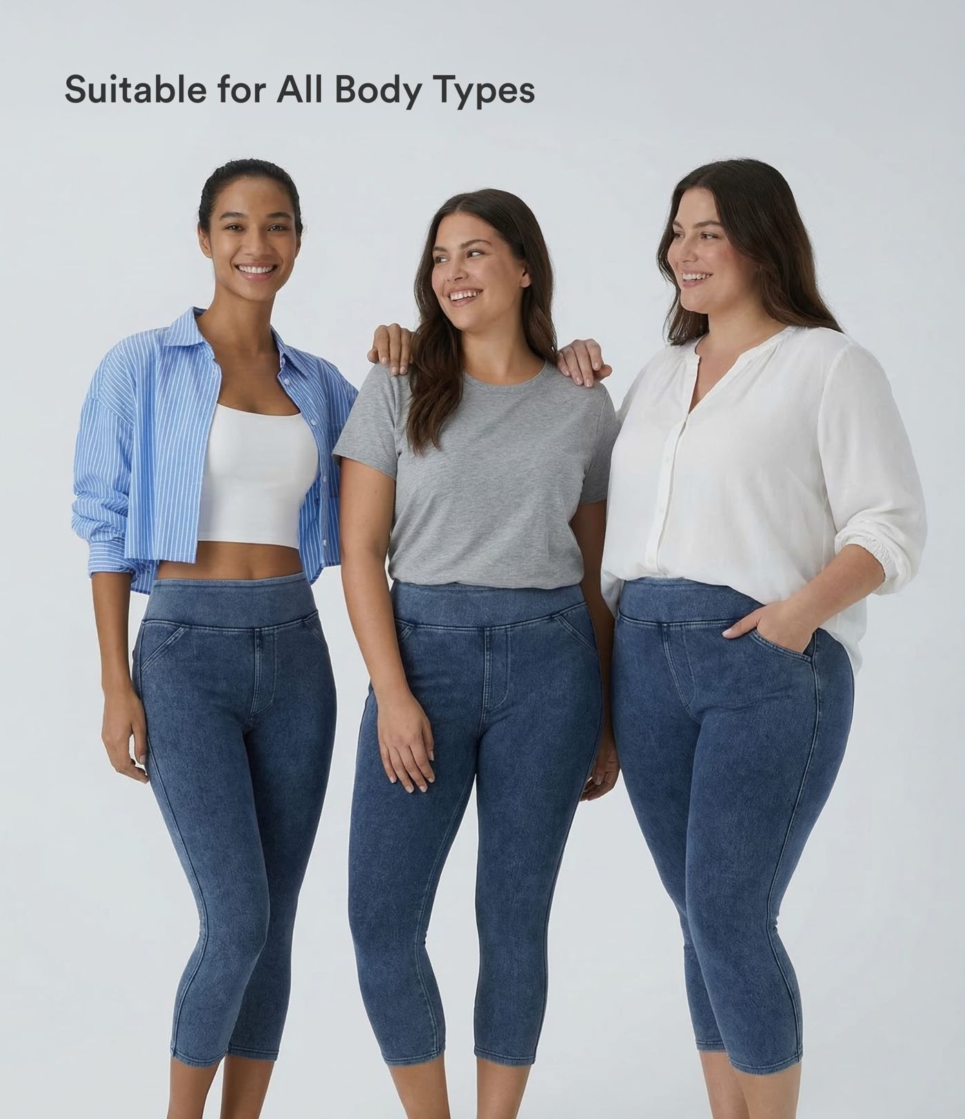 Halara Flex™ High Waisted Pocket Denim Capri Casual Leggings