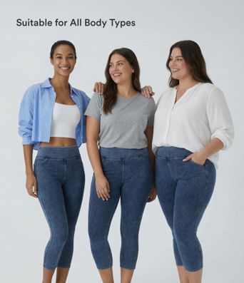 Halara Flex™ High Waisted Pocket Denim Capri Casual Leggings