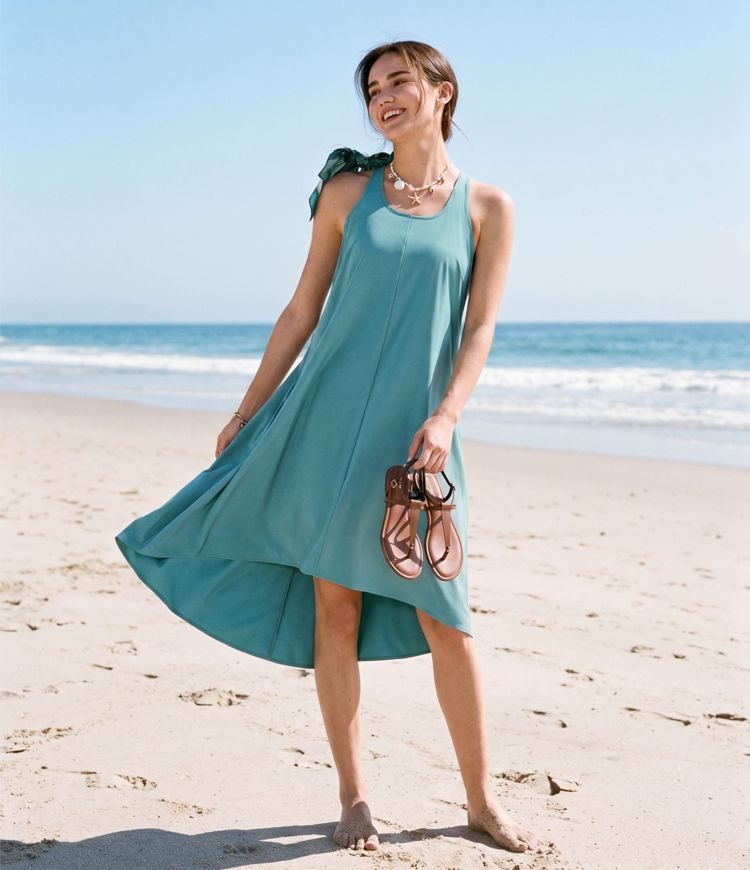 Breezeful™ RacerPocket High Low Flowy Midi Quick Dry Casual Dress Breezeful™ RacerPocket High Low Flowy Midi Quick Dry Casual Dress