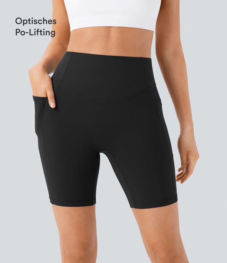 Halara UltraSculpt™ - Formende Workout-Shorts mit hohem Bund, Seitentaschen, Booty-Scrunch und Seitentaschen - Po-Lifting, 17,8 cm Halara UltraSculpt™ - Formende Workout-Shorts mit hohem Bund, Seitentaschen, Booty-Scrunch und Seitentaschen - Po-Lifting, 17,8 cm