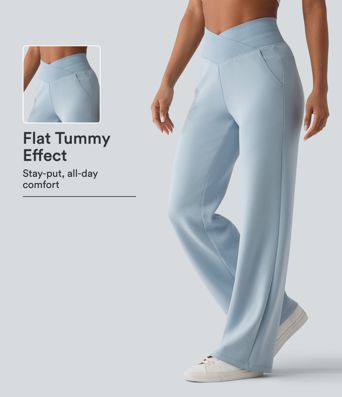SpacerTek™ - Lässige Hose mit hohem Bund, Seitentaschen, Bauchkontrolle und geradem Bein SpacerTek™ - Lässige Hose mit hohem Bund, Seitentaschen, Bauchkontrolle und geradem Bein