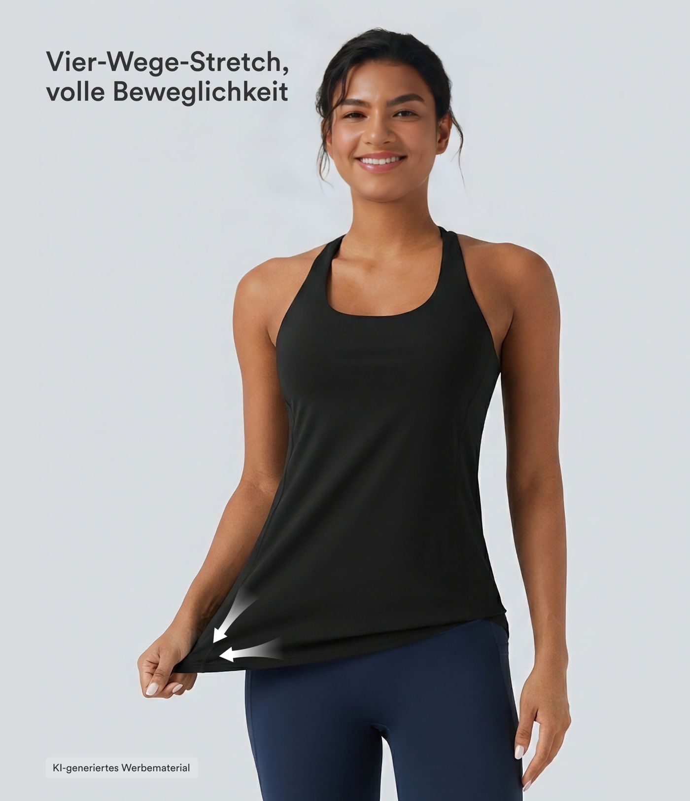 Halara UltraSculpt™ - Lauf-Tanktops mit Rundhalsausschnitt und überkreuzten Trägern - DF-Cups Halara UltraSculpt™ - Lauf-Tanktops mit Rundhalsausschnitt und überkreuzten Trägern - DF-Cups