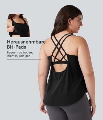 Top de running talla grande Halara UltraSculpt™ con escote redondo y bajo curvo Top de running talla grande Halara UltraSculpt™ con escote redondo y bajo curvo