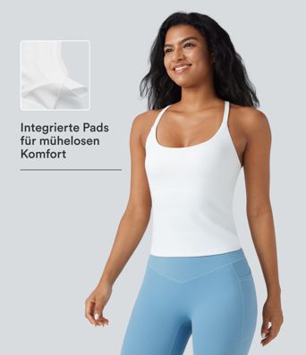 Yoga-Cami-Top mit U-Ausschnitt und überkreuzten Trägern