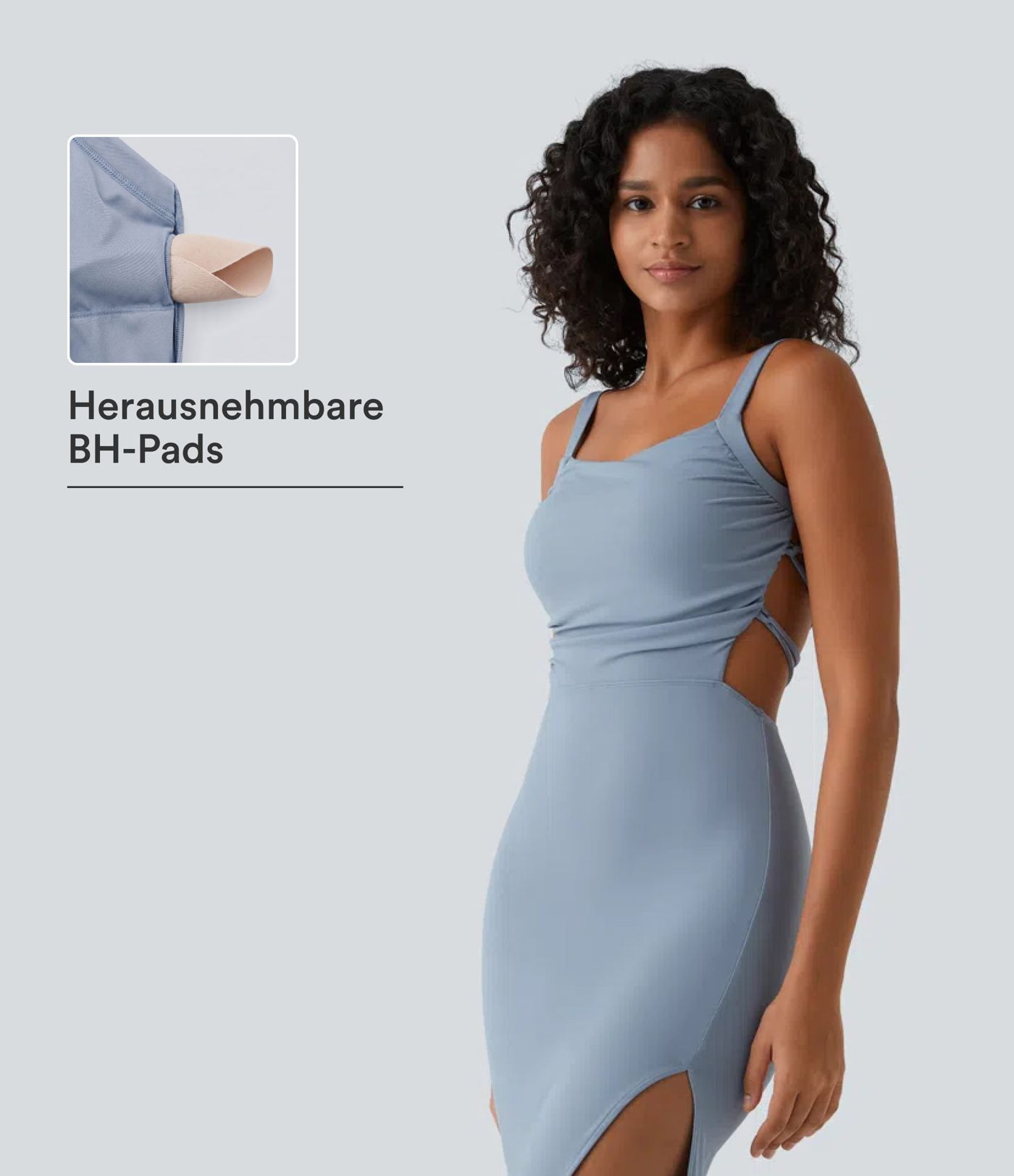 Abendkleid mit Schlitz und Schnürung, gerafft, rückenfrei, figurbetont Abendkleid mit Schlitz und Schnürung, gerafft, rückenfrei, figurbetont