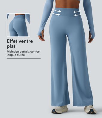 Pantalon de yoga droit Halara UltraSculpt™ taille haute gainant avec effet scrunch et poches