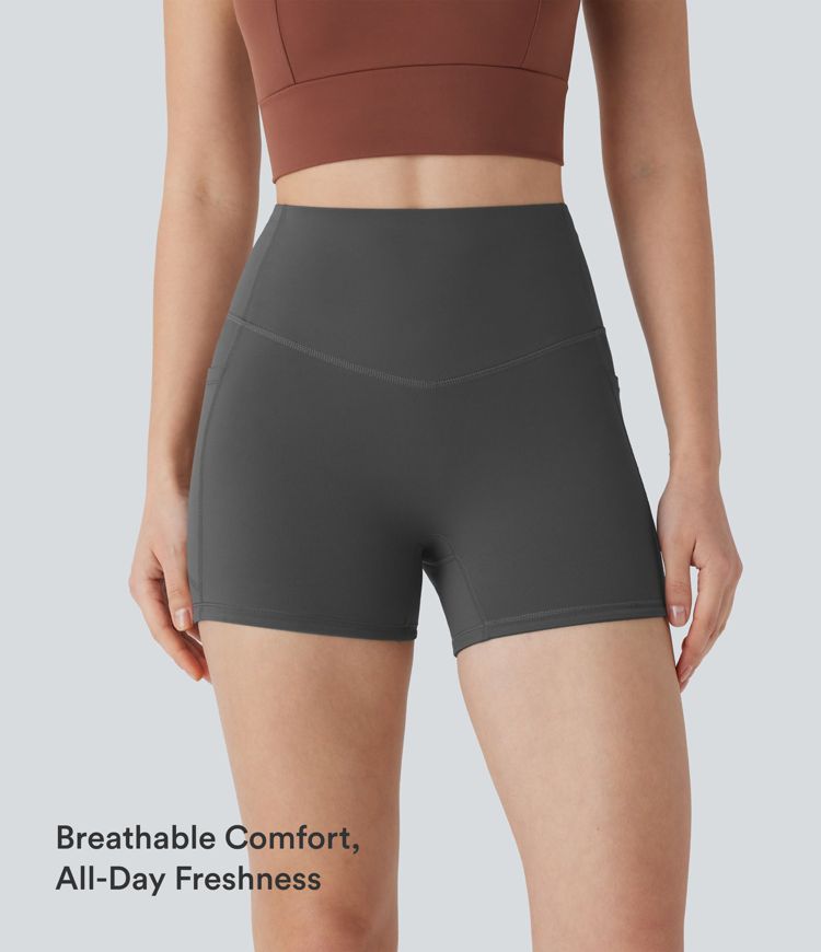 Halara UltraSculpt™ shorts ciclistas para entrenamiento, tiro alto, control abdominal moldeador y con bolsillo, 3'' Halara UltraSculpt™ shorts ciclistas para entrenamiento, tiro alto, control abdominal moldeador y con bolsillo, 3''