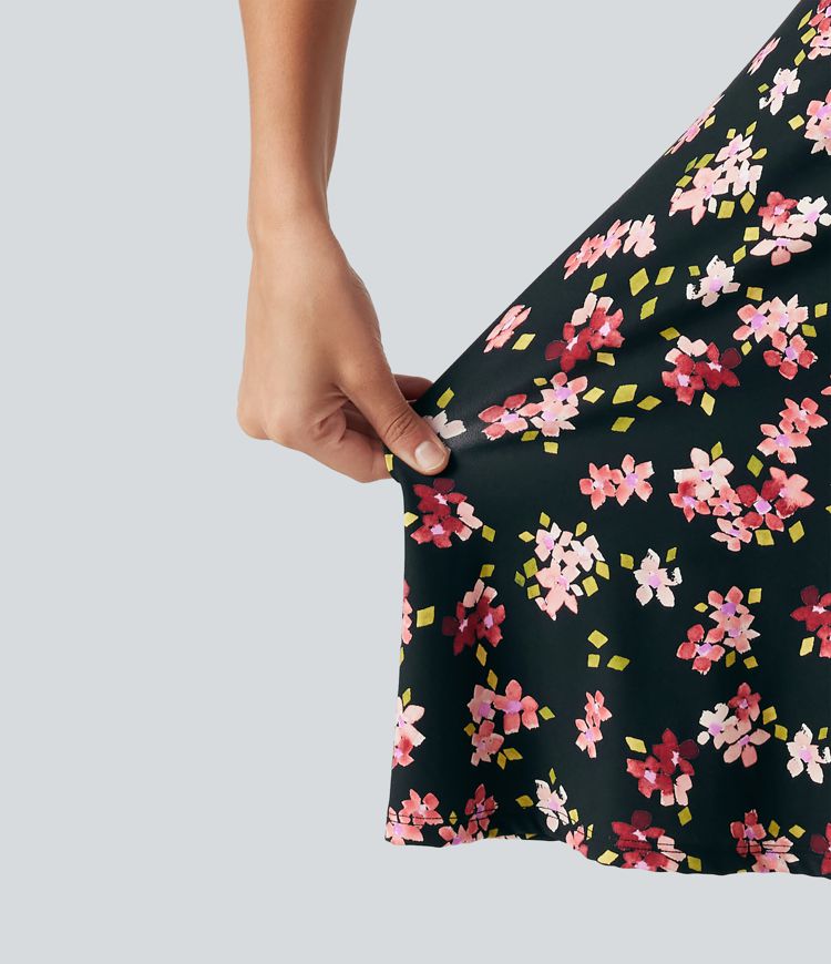 Robe active mini de danse 2-en-1 à petites fleurs, coussinets amovibles, poches et accès facile Easy Peasy Robe active mini de danse 2-en-1 à petites fleurs, coussinets amovibles, poches et accès facile Easy Peasy