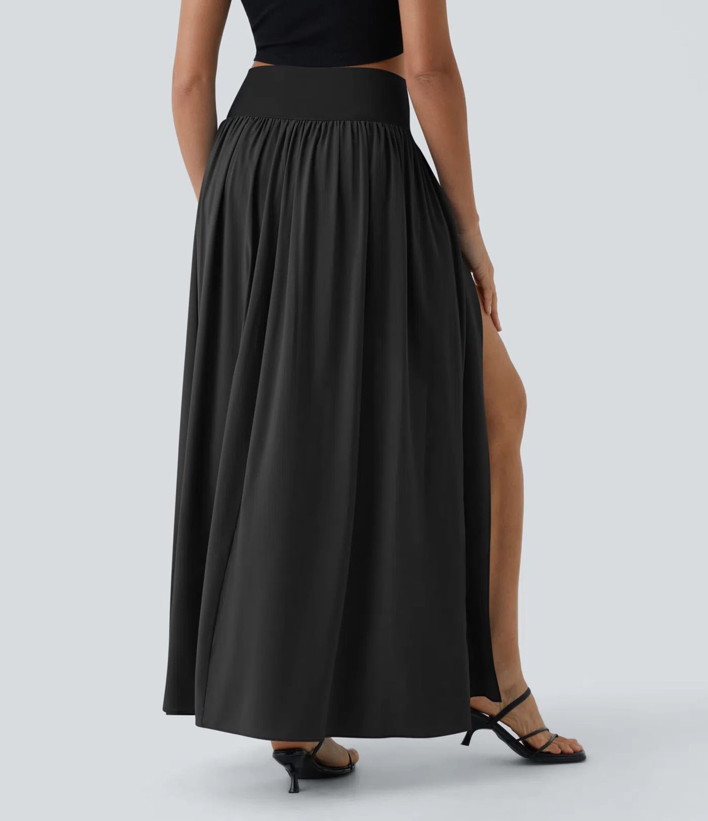 Breezeful™ Jupe Taille Haute Casual Maxi Séchage Rapide Fluide Fente Plissée 2 en 1 Breezeful™ Jupe Taille Haute Casual Maxi Séchage Rapide Fluide Fente Plissée 2 en 1