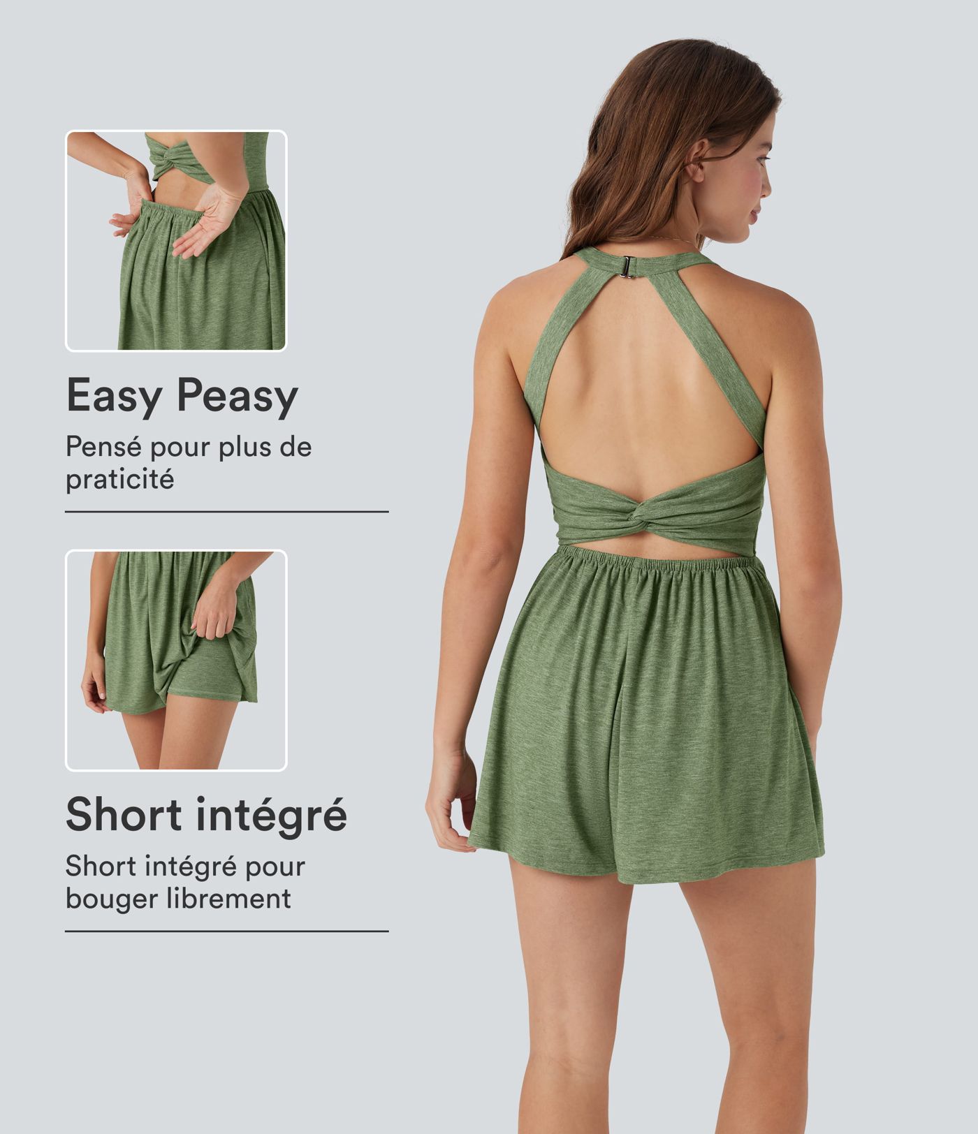 Combi-short 2-en-1 avec coussinets et poches - Édition Easy Peasy Combi-short 2-en-1 avec coussinets et poches - Édition Easy Peasy