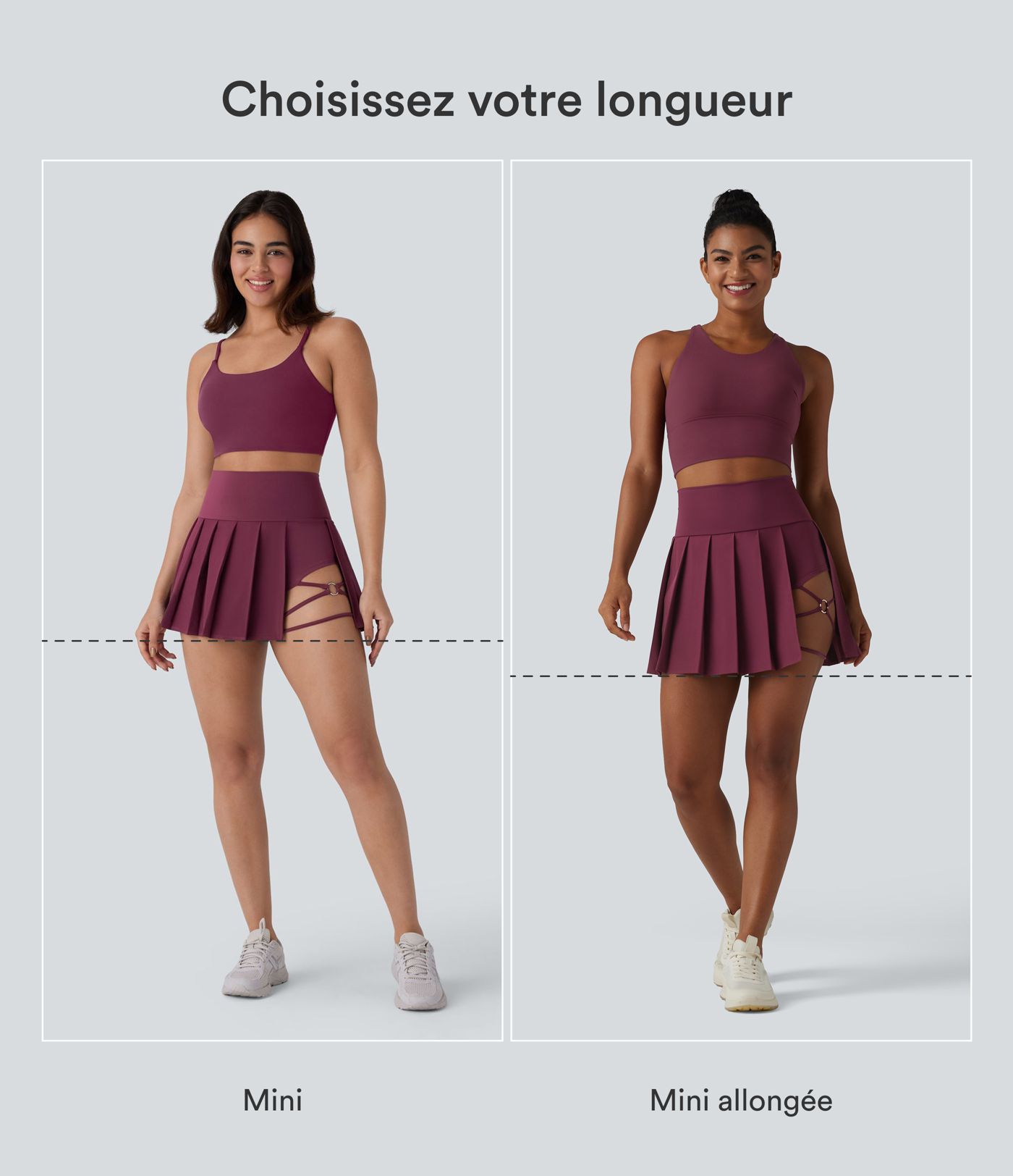 Jupe-short de danse mini Breezeful™ à taille haute, plissée, 2-en-1, avec poches latérales et arrière, ourlet asymétrique et séchage rapide