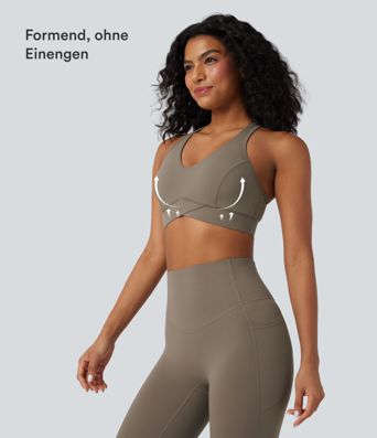 Halara UltraSculpt™ - Trainings-Sport-BH mit mittlerem Support, V-Ausschnitt und Racerback - A-C Cups Halara UltraSculpt™ - Trainings-Sport-BH mit mittlerem Support, V-Ausschnitt und Racerback - A-C Cups