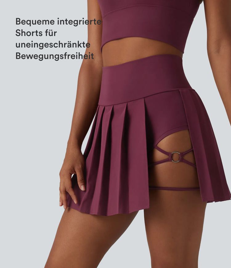 Breezeful™ - Plissierter 2-in-1 Minirock mit hohem Bund, Taschen und asymmetrischem Saum - schnelltrocknend, extralang Breezeful™ - Plissierter 2-in-1 Minirock mit hohem Bund, Taschen und asymmetrischem Saum - schnelltrocknend, extralang