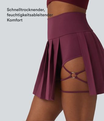 Breezeful™ - Plissierter 2-in-1 Minirock mit hohem Bund, Taschen und asymmetrischem Saum - schnelltrocknend, extralang Breezeful™ - Plissierter 2-in-1 Minirock mit hohem Bund, Taschen und asymmetrischem Saum - schnelltrocknend, extralang