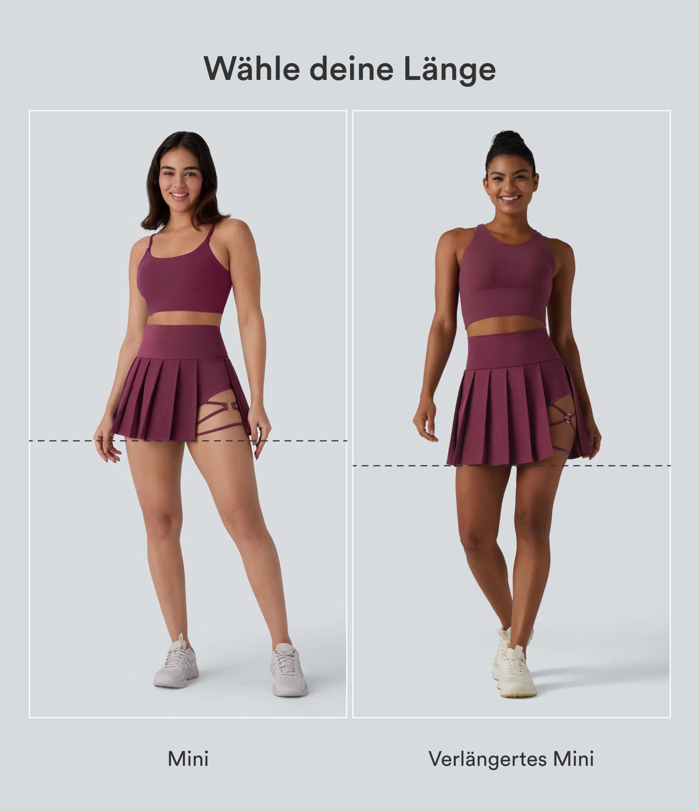 Breezeful™ - Plissierter 2-in-1 Minirock mit hohem Bund, Taschen und asymmetrischem Saum - schnelltrocknend, extralang Breezeful™ - Plissierter 2-in-1 Minirock mit hohem Bund, Taschen und asymmetrischem Saum - schnelltrocknend, extralang