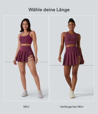 Breezeful™ - Plissierter 2-in-1 Minirock mit hohem Bund, Taschen und asymmetrischem Saum - schnelltrocknend, extralang Breezeful™ - Plissierter 2-in-1 Minirock mit hohem Bund, Taschen und asymmetrischem Saum - schnelltrocknend, extralang