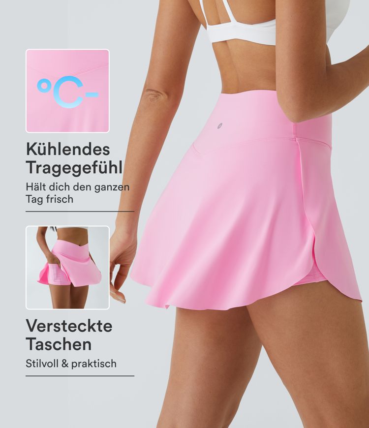 Softlyzero™ Airy 2-in-1-Crossover-InstantCool-Tennisrock mit Seitentasche-Lucid-längere Länge Softlyzero™ Airy 2-in-1-Crossover-InstantCool-Tennisrock mit Seitentasche-Lucid-längere Länge