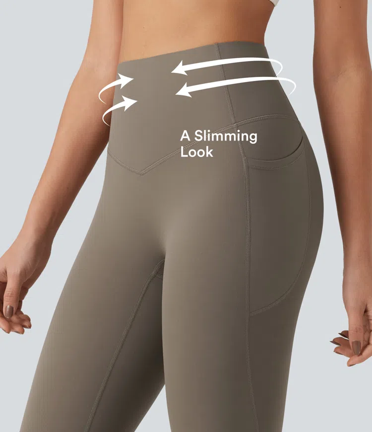 Dawn Brown Halara UltraSculpt™ High Waisted Tummy Control Pocket Shaping Training Leggings / 2