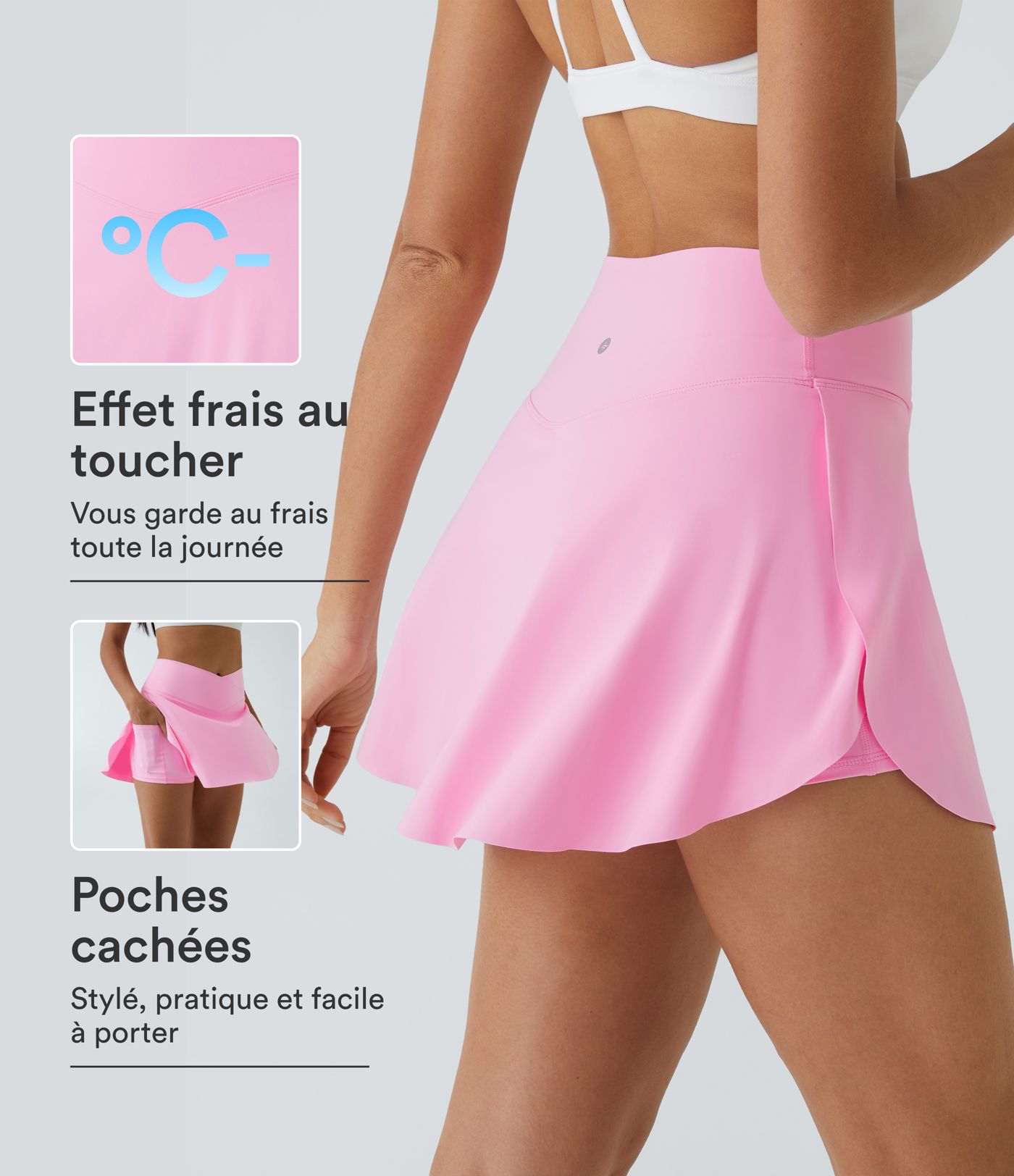 Softlyzero™ Airy Jupe de Tennis 2-en-1 à Poches Latérales Croisées Toucher Frais - Lucid - Longueur Plus Softlyzero™ Airy Jupe de Tennis 2-en-1 à Poches Latérales Croisées Toucher Frais - Lucid - Longueur Plus
