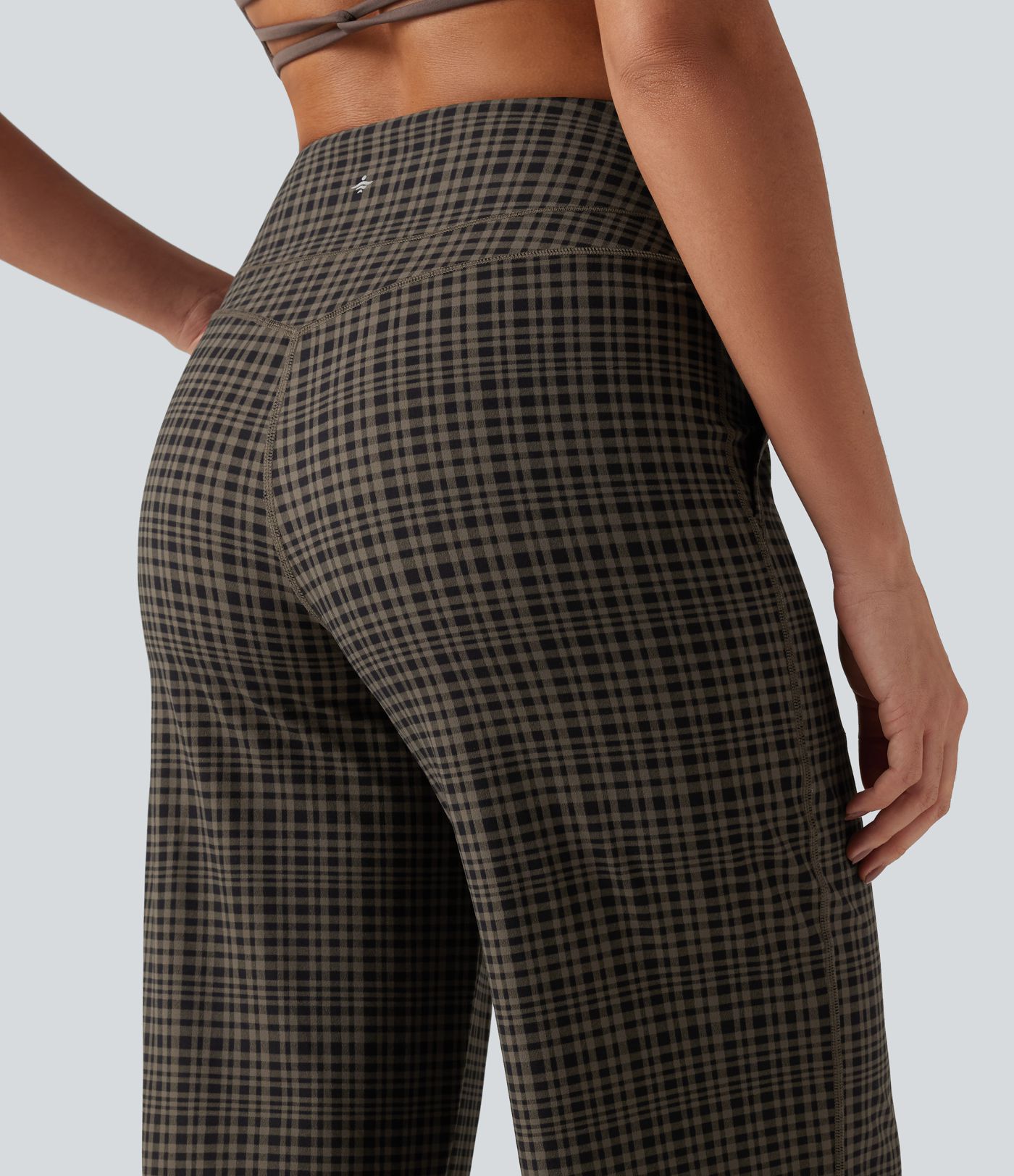 Halara UltraSculpt™ Plaid Print High Waisted Tummy Control Straight Leg Yoga Pants with Pockets