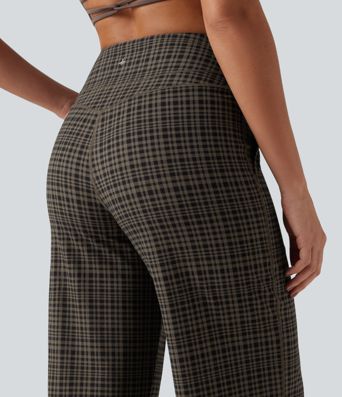 Halara UltraSculpt™ Plaid Print High Waisted Tummy Control Straight Leg Yoga Pants with Pockets