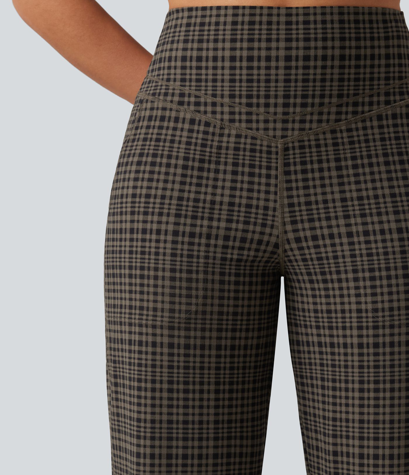 Halara UltraSculpt™ Plaid Print High Waisted Tummy Control Straight Leg Yoga Pants with Pockets