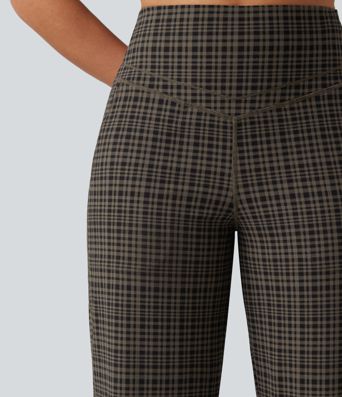 Halara UltraSculpt™ Plaid Print High Waisted Tummy Control Straight Leg Yoga Pants with Pockets