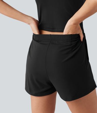 SoftlyZero™ kuscheliger Party-Romper mit U-Boot-Ausschnitt, integriertem BH, kontrastierendem Mesh, kurzen Ärmeln und Taschen – Easy-Peezy-Edition SoftlyZero™ kuscheliger Party-Romper mit U-Boot-Ausschnitt, integriertem BH, kontrastierendem Mesh, kurzen Ärmeln und Taschen – Easy-Peezy-Edition