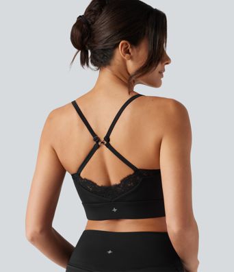 SoftlyZero™ luftiger, leicht stützender Sport-BH mit Sweetheart-Ausschnitt, Kontrastspitze und integriertem Bustier, InstantCool — UPF50+ SoftlyZero™ luftiger, leicht stützender Sport-BH mit Sweetheart-Ausschnitt, Kontrastspitze und integriertem Bustier, InstantCool — UPF50+