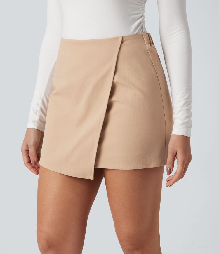 High Waisted A-line 2-in-1 Mini Work Skirt