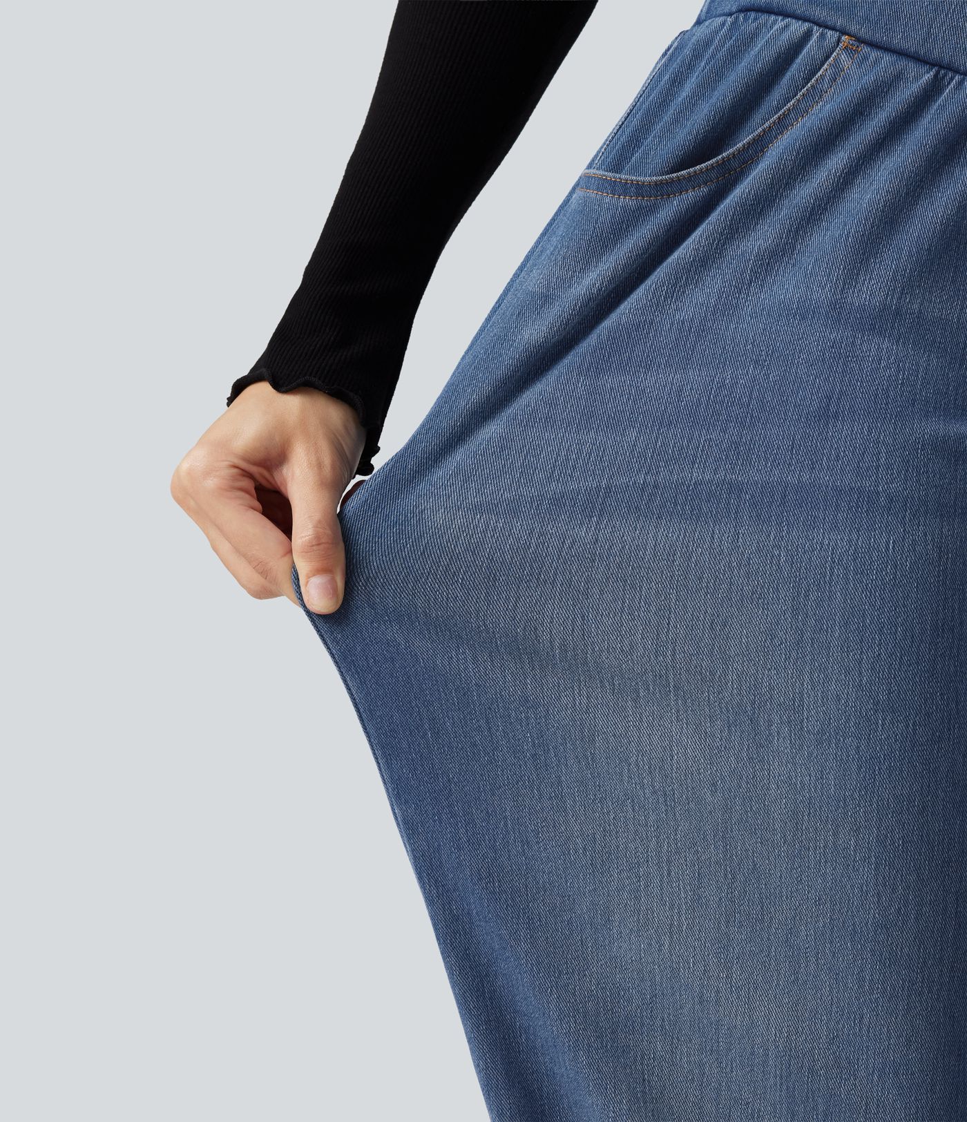 Halara Flex™ High Waisted Crossover Tummy Control Denim Casual Joggers with Pockets