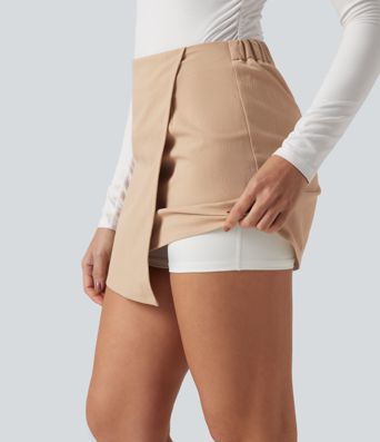High Waisted A-line 2-in-1 Mini Work Skirt