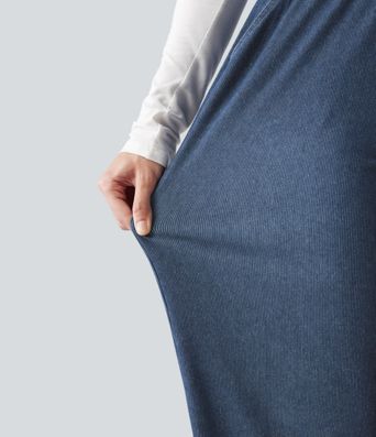 Halara Flex™ High Waisted Drawstring Wide Leg Silver Shine Casual Sweatpants Jeans with Pockets Halara Flex™ High Waisted Drawstring Wide Leg Silver Shine Casual Sweatpants Jeans with Pockets