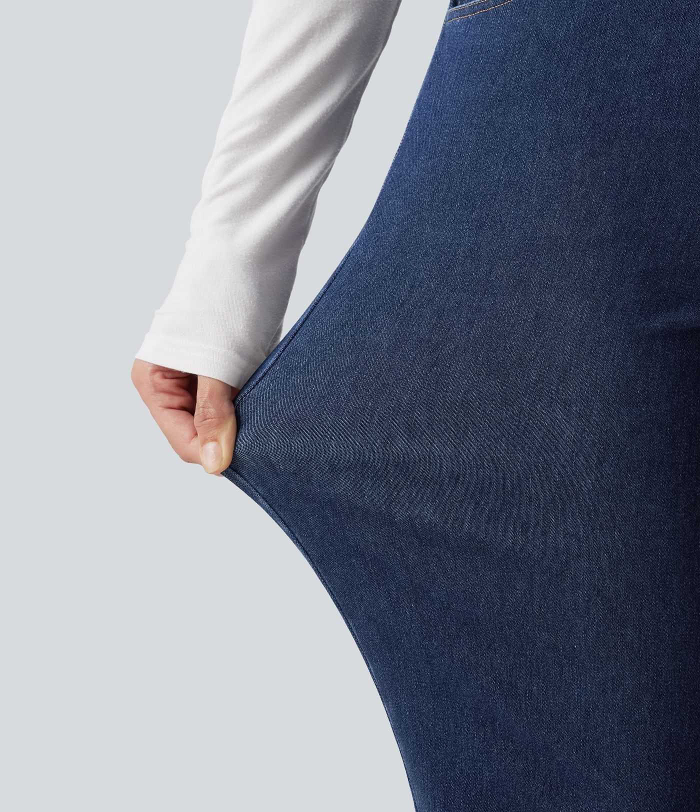 Halara Flex™ Jeans évasés à taille haute, style décontracté, avec poches Halara Flex™ Jeans évasés à taille haute, style décontracté, avec poches