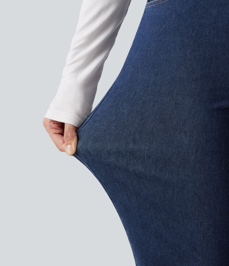 Halara Flex™ Jeans évasés à taille haute, style décontracté, avec poches Halara Flex™ Jeans évasés à taille haute, style décontracté, avec poches