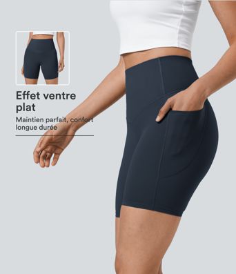 Short cycliste 17,5 cm d'entraînement gainant taille haute avec poches Halara UltraSculpt™