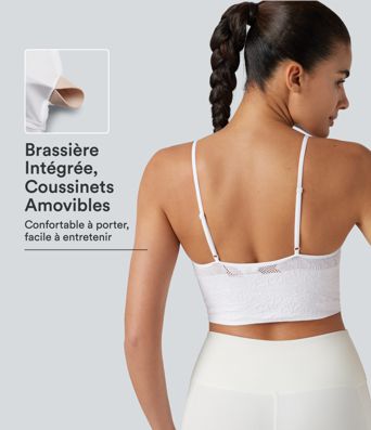 Débardeur de yoga court OneForm Seamless Flow à motif jacquard avec soutien-gorge intégré