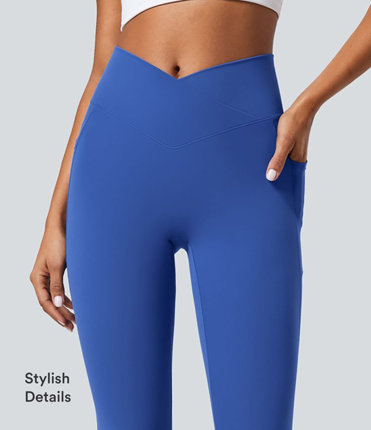 SoftlyZero™ Crossover Pocket Plain Leggings-UPF50+