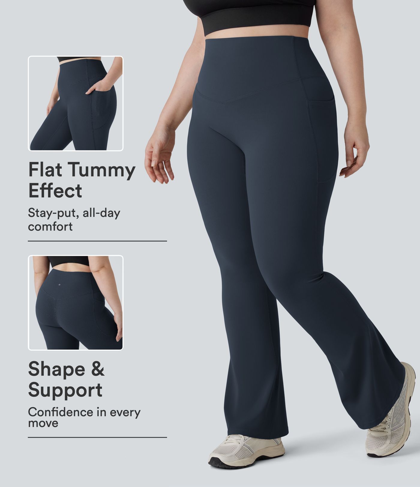 Halara UltraSculpt™ leggings de talle alto con control abdominal, bolsillos y efecto moldeador — estilo bootcut para yoga, tallas grandes Halara UltraSculpt™ leggings de talle alto con control abdominal, bolsillos y efecto moldeador — estilo bootcut para yoga, tallas grandes