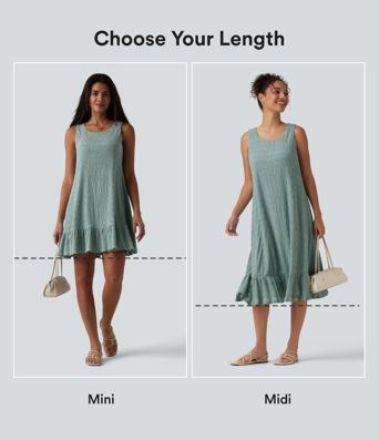 Round Neck Built-in Bra Sleeveless Ruffle Hem Mini Casual Dress Round Neck Built-in Bra Sleeveless Ruffle Hem Mini Casual Dress