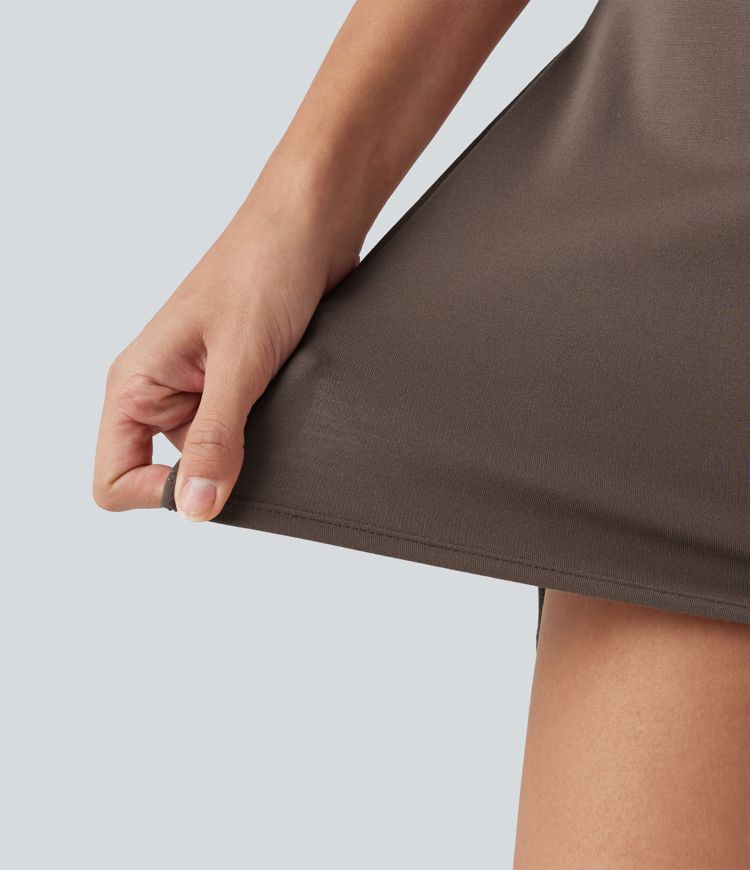 High Waisted Tummy Control 2-in-1 Mini Casual Skirt with Pockets High Waisted Tummy Control 2-in-1 Mini Casual Skirt with Pockets
