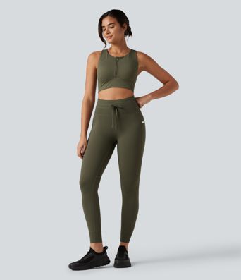 Medium Support Round Neck Non-Removable Pad Contrast Mesh InstantCool Quick Dry Running Sports Bra-UPF50+ Medium Support Round Neck Non-Removable Pad Contrast Mesh InstantCool Quick Dry Running Sports Bra-UPF50+